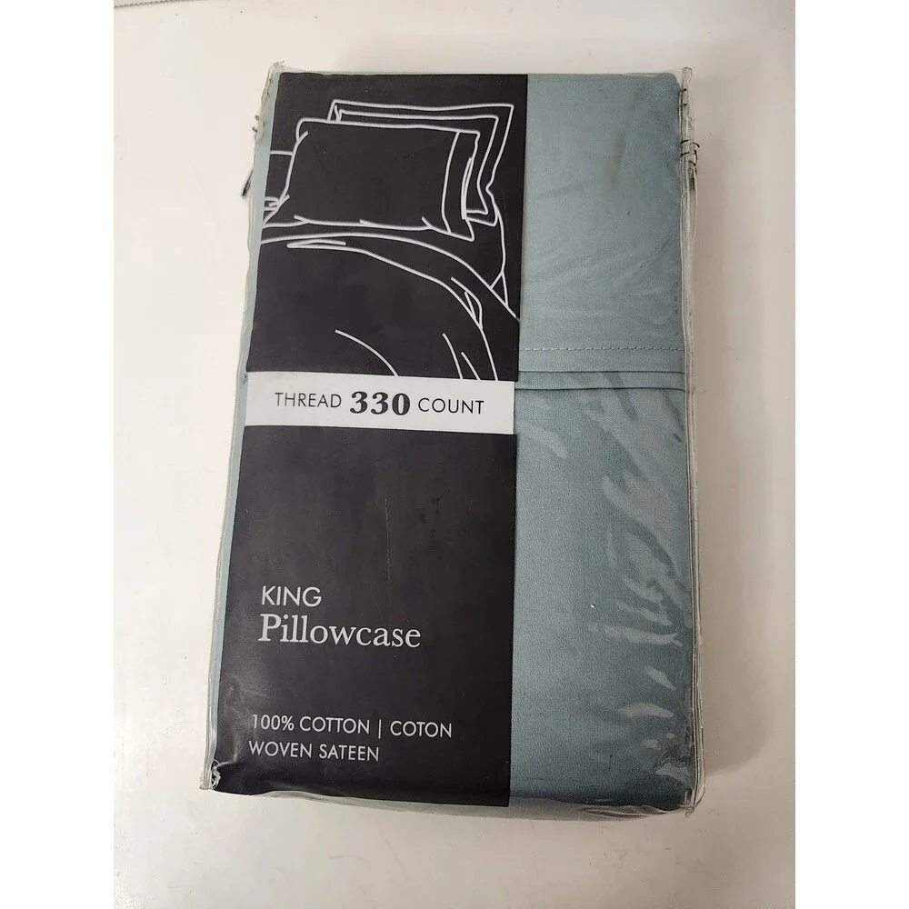 Grace Home Fashions 330-Thread Count 100% Cotton King Pillowcases Turquoise